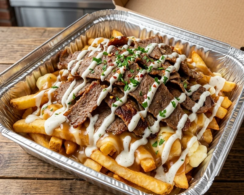 Beef donair poutine at Mashawi Market & Grill, halal restaurant in east Calgary