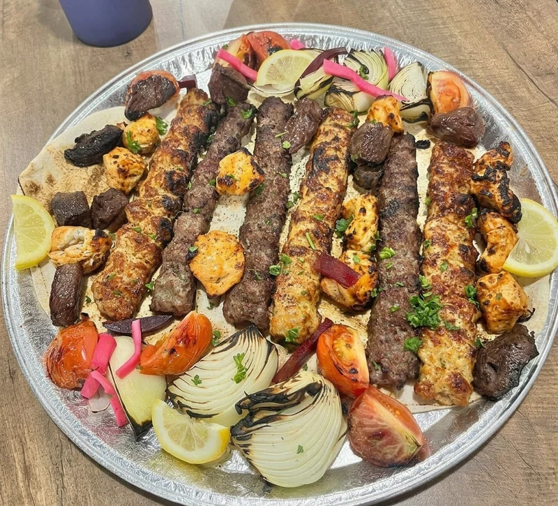Iraqi mixed grill of halal kebabs at Mashawi Market & Grill, Calgary